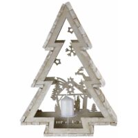 Albero di Natale in legno illuminato