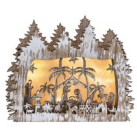 Presepe in legno illuminato