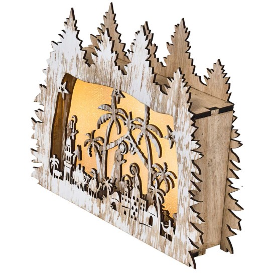 Presepe in legno illuminato